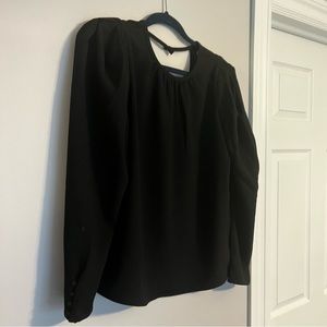 Express Long Sleeve Black Blouse Puff Sleeves